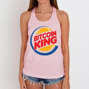 Funny Bitcoin King Logo Women's Knotted Racerback Tank