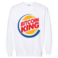 Funny Bitcoin King Logo Garment-Dyed Sweatshirt