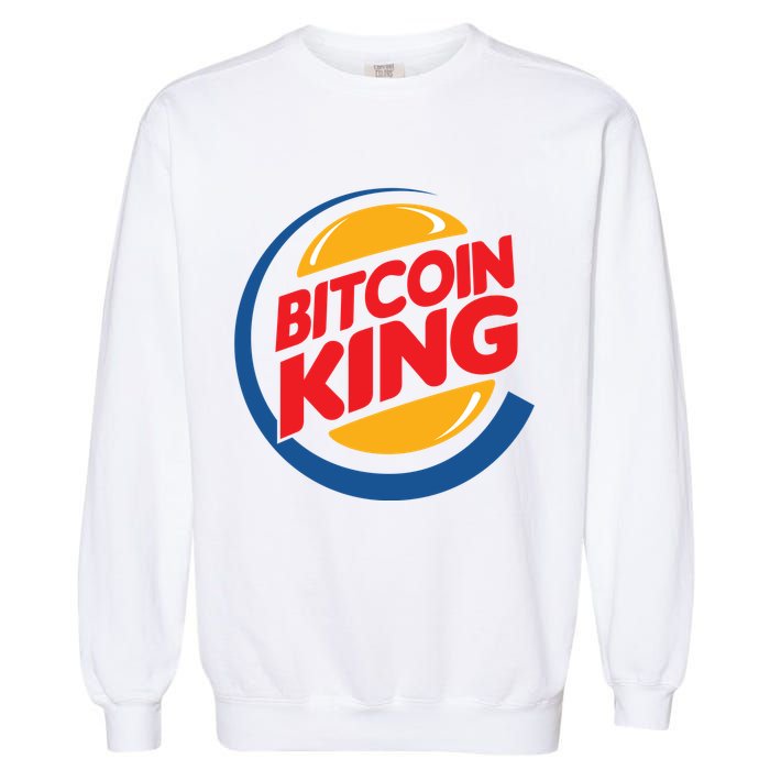 Funny Bitcoin King Logo Garment-Dyed Sweatshirt
