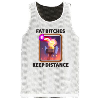 Fat Bitches Keep Distance Funny Meme Mesh Reversible Basketball Jersey Tank