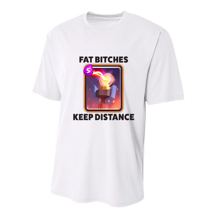 Fat Bitches Keep Distance Funny Meme Youth Performance Sprint T-Shirt