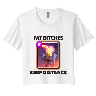Fat Bitches Keep Distance Funny Meme Crop Top