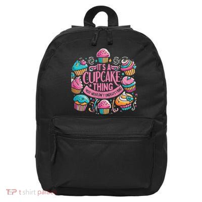 Funny Baking Lover Cupcake Dessert Pastry Cupcakes 16 in Basic Backpack