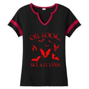 Funny Bat Lover Gift For Men Women Cool Sky Kittens Horror Ladies Halftime Notch Neck Tee