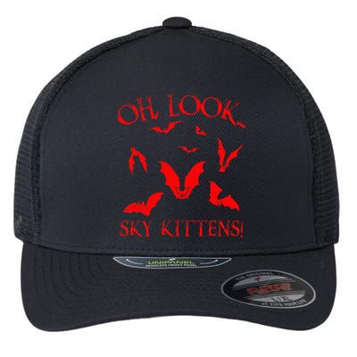 Funny Bat Lover Gift For Men Women Cool Sky Kittens Horror Flexfit Unipanel Trucker Cap