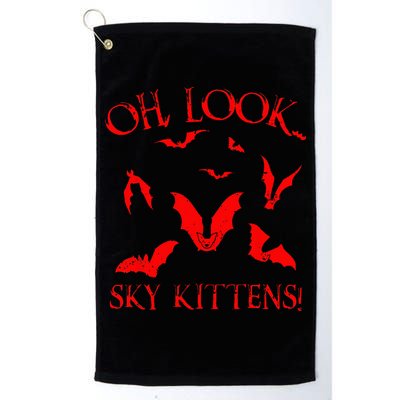 Funny Bat Lover Gift For Men Women Cool Sky Kittens Horror Golf Towel