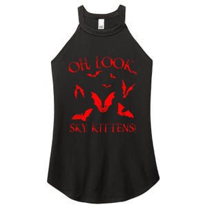 Funny Bat Lover Gift For Men Women Cool Sky Kittens Horror Women's Perfect Tri Rocker Tank