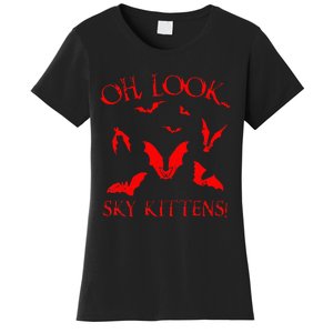 Funny Bat Lover Gift For Men Women Cool Sky Kittens Horror Women's T-Shirt