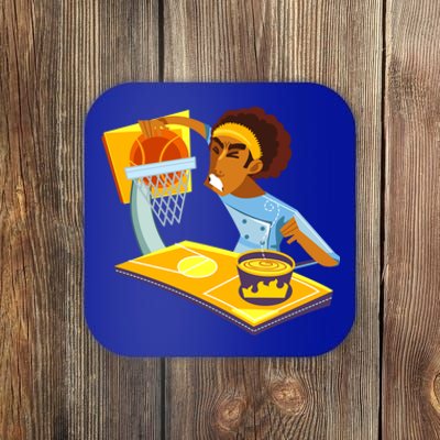 Funny Basketball Lover Dad Fathers Day Outfit Chef Daddy Gift Coaster