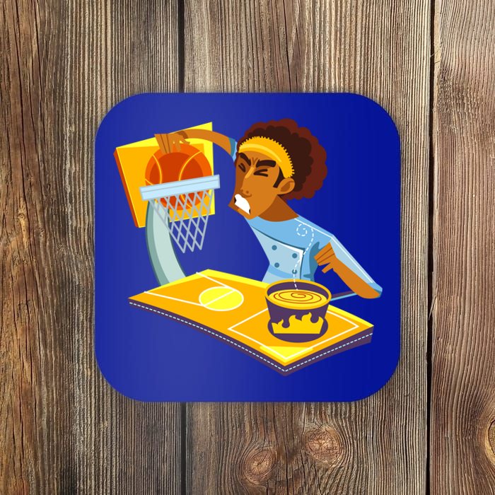 Funny Basketball Lover Dad Fathers Day Outfit Chef Daddy Gift Coaster