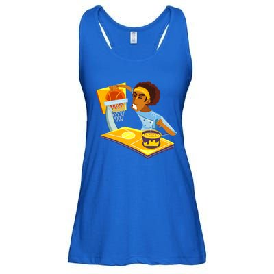 Funny Basketball Lover Dad Fathers Day Outfit Chef Daddy Gift Ladies Essential Flowy Tank