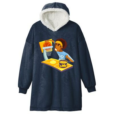 Funny Basketball Lover Dad Fathers Day Outfit Chef Daddy Gift Hooded Wearable Blanket