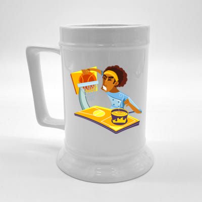 Funny Basketball Lover Dad Fathers Day Outfit Chef Daddy Gift Beer Stein