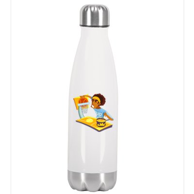 Funny Basketball Lover Dad Fathers Day Outfit Chef Daddy Gift Stainless Steel Insulated Water Bottle