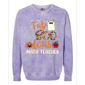 Fab Boo Lous Math Teacher Leopard Spooky Halloween Costume Colorblast Crewneck Sweatshirt