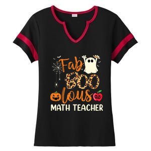 Fab Boo Lous Math Teacher Leopard Spooky Halloween Costume Ladies Halftime Notch Neck Tee