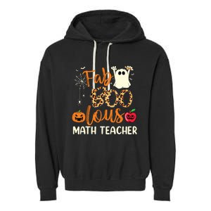 Fab Boo Lous Math Teacher Leopard Spooky Halloween Costume Garment-Dyed Fleece Hoodie