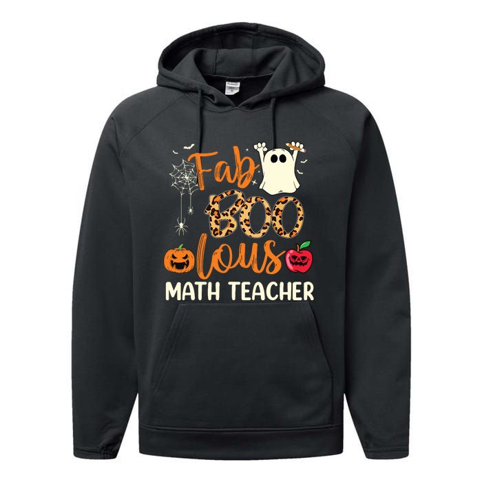 Fab Boo Lous Math Teacher Leopard Spooky Halloween Costume Performance Fleece Hoodie