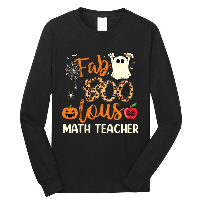 Fab Boo Lous Math Teacher Leopard Spooky Halloween Costume Long Sleeve Shirt