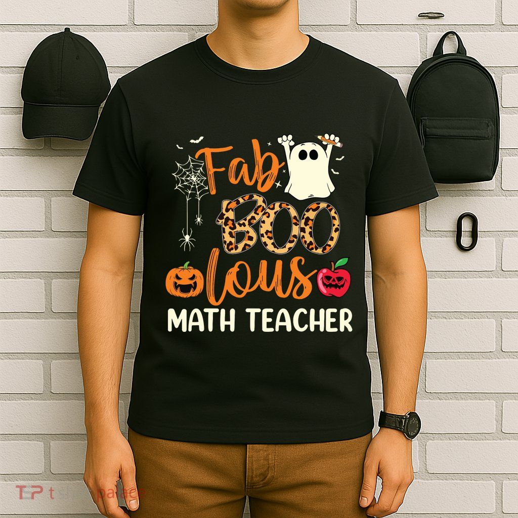 Fab Boo Lous Math Teacher Leopard Spooky Halloween Costume T-Shirt