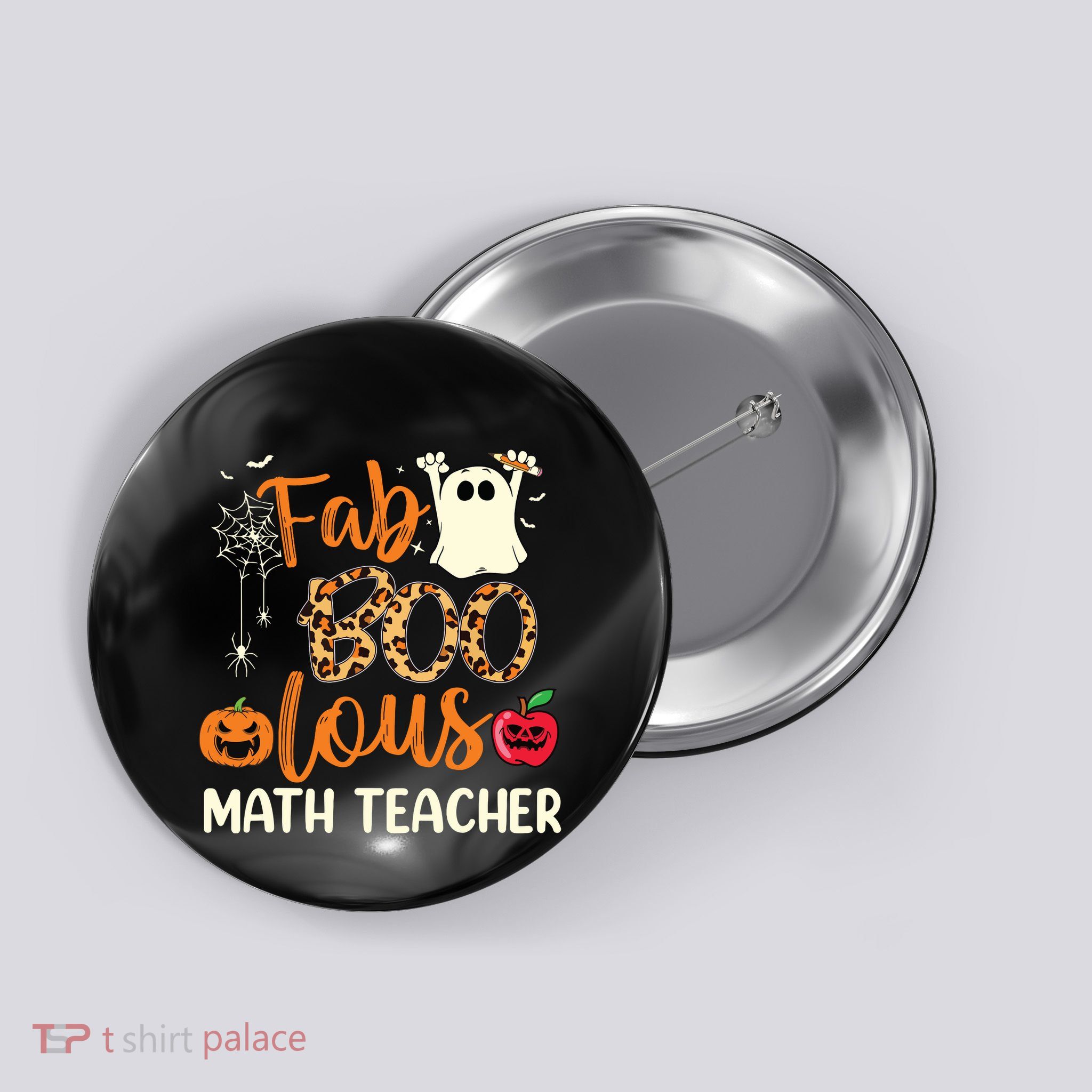 Fab Boo Lous Math Teacher Leopard Spooky Halloween Costume Button