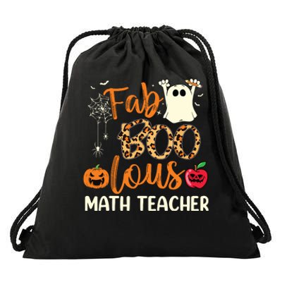 Fab Boo Lous Math Teacher Leopard Spooky Halloween Costume Drawstring Bag