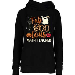 Fab Boo Lous Math Teacher Leopard Spooky Halloween Costume Womens Funnel Neck Pullover Hood