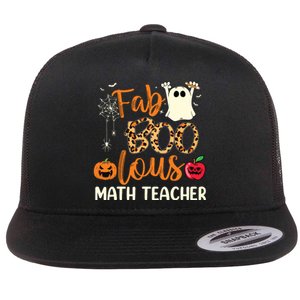 Fab Boo Lous Math Teacher Leopard Spooky Halloween Costume Flat Bill Trucker Hat