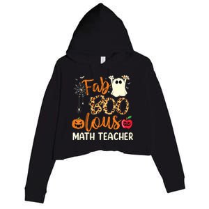 Fab Boo Lous Math Teacher Leopard Spooky Halloween Costume Crop Fleece Hoodie