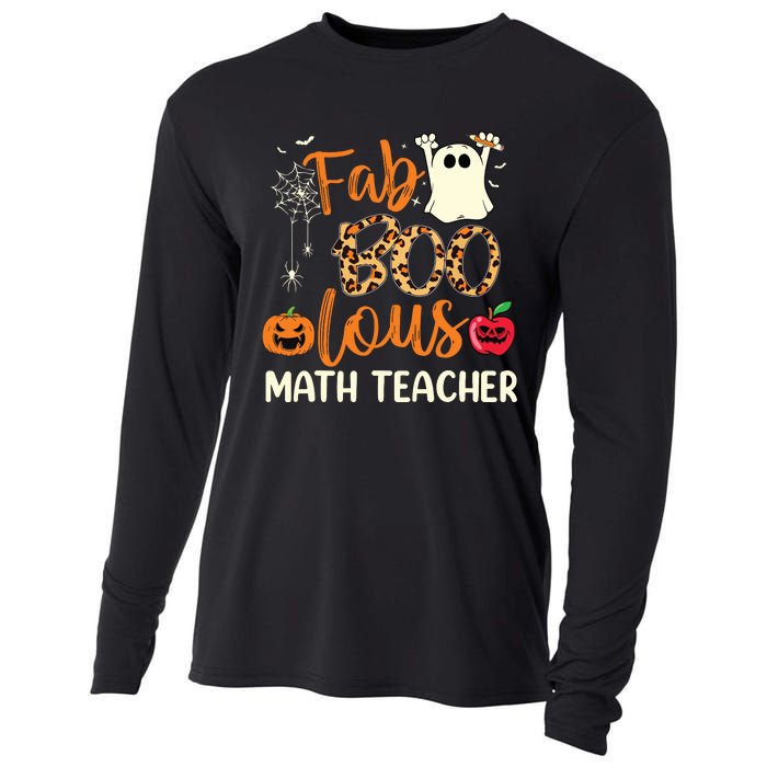 Fab Boo Lous Math Teacher Leopard Spooky Halloween Costume Cooling Performance Long Sleeve Crew