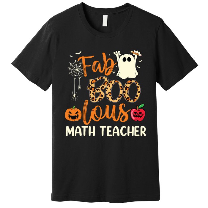 Fab Boo Lous Math Teacher Leopard Spooky Halloween Costume Premium T-Shirt