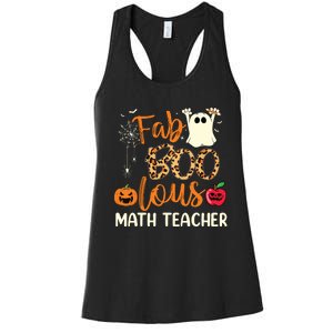 Fab Boo Lous Math Teacher Leopard Spooky Halloween Costume Women's Racerback Tank