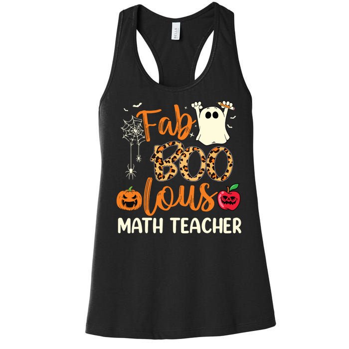 Fab Boo Lous Math Teacher Leopard Spooky Halloween Costume Women's Racerback Tank