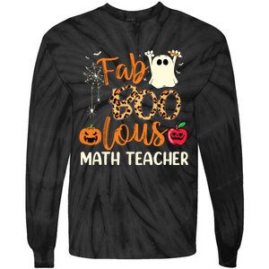 Fab Boo Lous Math Teacher Leopard Spooky Halloween Costume Tie-Dye Long Sleeve Shirt