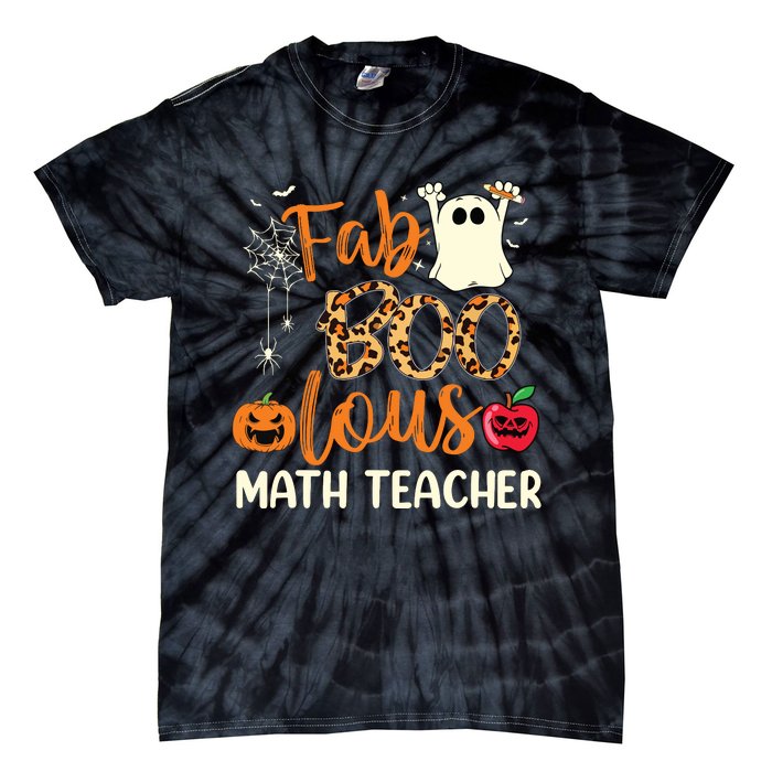 Fab Boo Lous Math Teacher Leopard Spooky Halloween Costume Tie-Dye T-Shirt