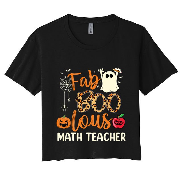 Fab Boo Lous Math Teacher Leopard Spooky Halloween Costume Crop Top