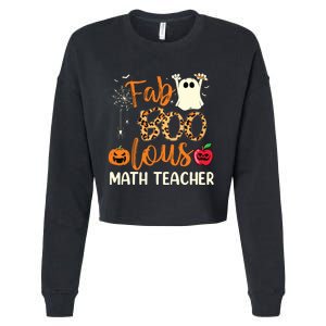 Fab Boo Lous Math Teacher Leopard Spooky Halloween Costume Cropped Pullover Crew