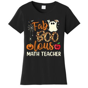 Fab Boo Lous Math Teacher Leopard Spooky Halloween Costume Women's T-Shirt