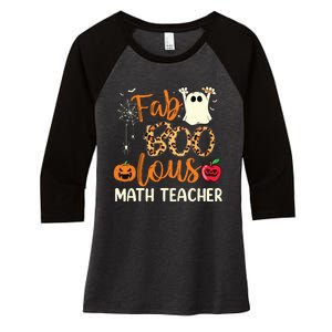 Fab Boo Lous Math Teacher Leopard Spooky Halloween Costume Women's Tri-Blend 3/4-Sleeve Raglan Shirt