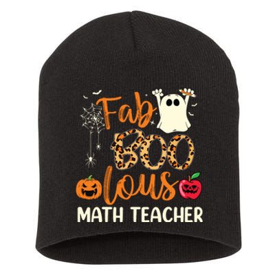 Fab Boo Lous Math Teacher Leopard Spooky Halloween Costume Short Acrylic Beanie