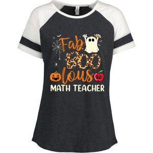 Fab Boo Lous Math Teacher Leopard Spooky Halloween Costume Enza Ladies Jersey Colorblock Tee