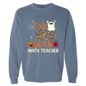 Fab Boo Lous Math Teacher Leopard Spooky Halloween Costume Garment-Dyed Sweatshirt