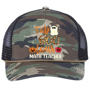 Fab Boo Lous Math Teacher Leopard Spooky Halloween Costume Retro Rope Trucker Hat Cap