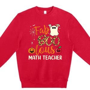 Fab Boo Lous Math Teacher Leopard Spooky Halloween Costume Premium Crewneck Sweatshirt