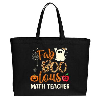 Fab Boo Lous Math Teacher Leopard Spooky Halloween Costume Cotton Canvas Jumbo Tote