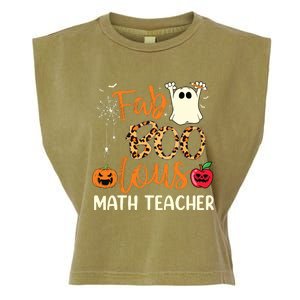 Fab Boo Lous Math Teacher Leopard Spooky Halloween Costume Garment-Dyed Women's Muscle Tee