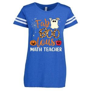 Fab Boo Lous Math Teacher Leopard Spooky Halloween Costume Enza Ladies Jersey Football T-Shirt