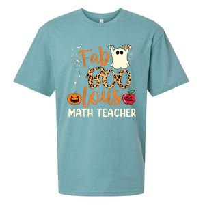 Fab Boo Lous Math Teacher Leopard Spooky Halloween Costume Sueded Cloud Jersey T-Shirt