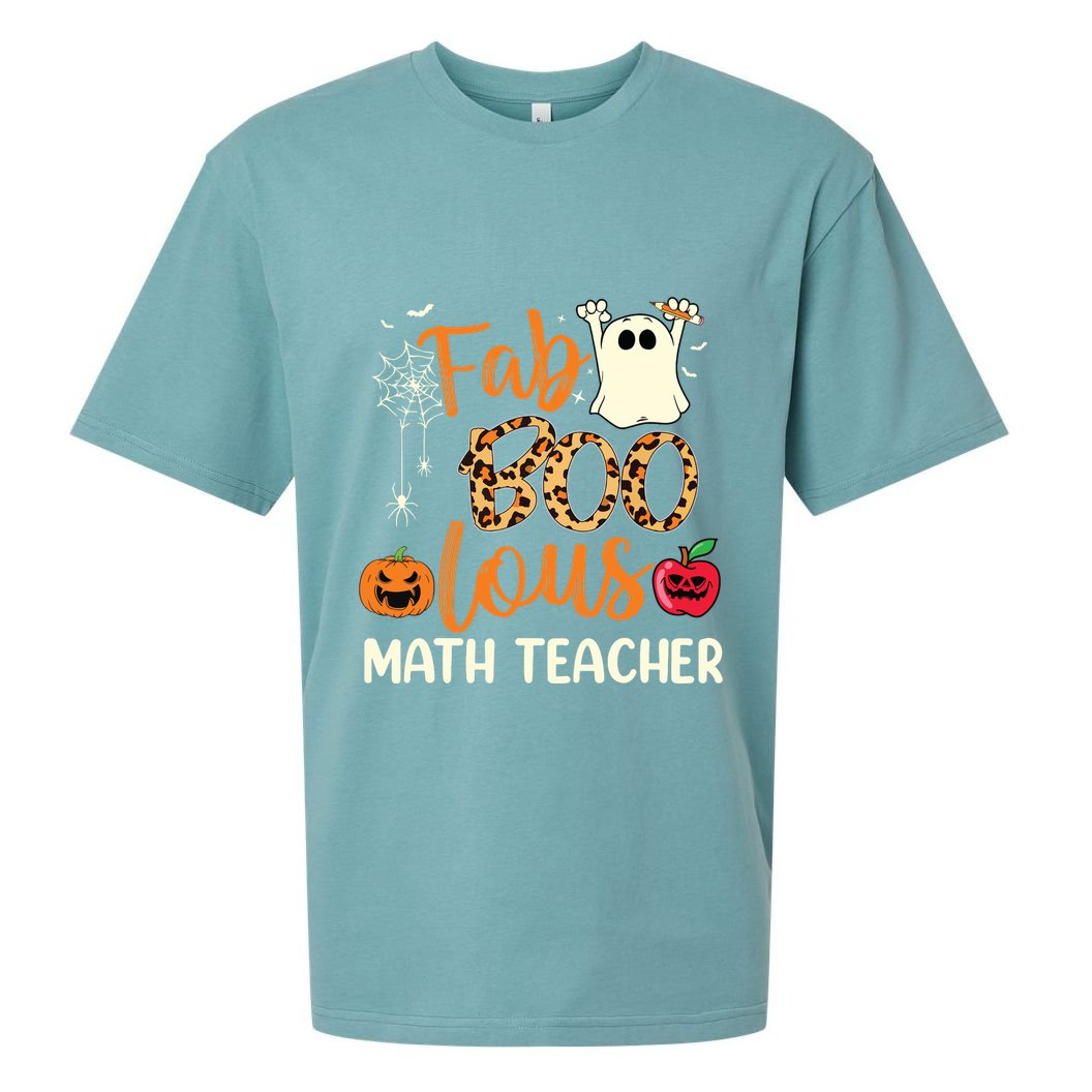Fab Boo Lous Math Teacher Leopard Spooky Halloween Costume Sueded Cloud Jersey T-Shirt