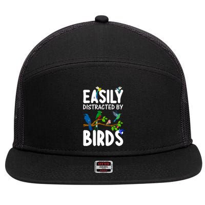 Funny Bird Lover Art Ornithology Bird Watcher Gift 7 Panel Mesh Trucker Snapback Hat
